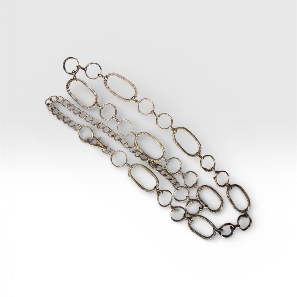 Chic Silver Oval Link Belt or Necklace 35”